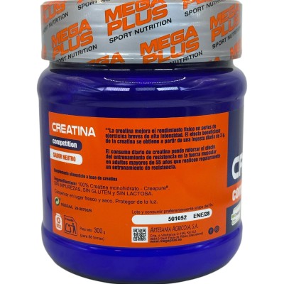 Creatina (CREAPURE®) 300gr sabor neutro serie competition de MEGAPLUS Megaplus ART-06568 Suplementos Deportivos (Complementos...