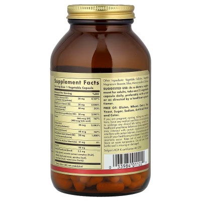 Complejo de vitaminas B COMPLEX “50”, 250 cápsulas vegetales de Solgar Solgar SOL-01122 Vitamina B salud.bio