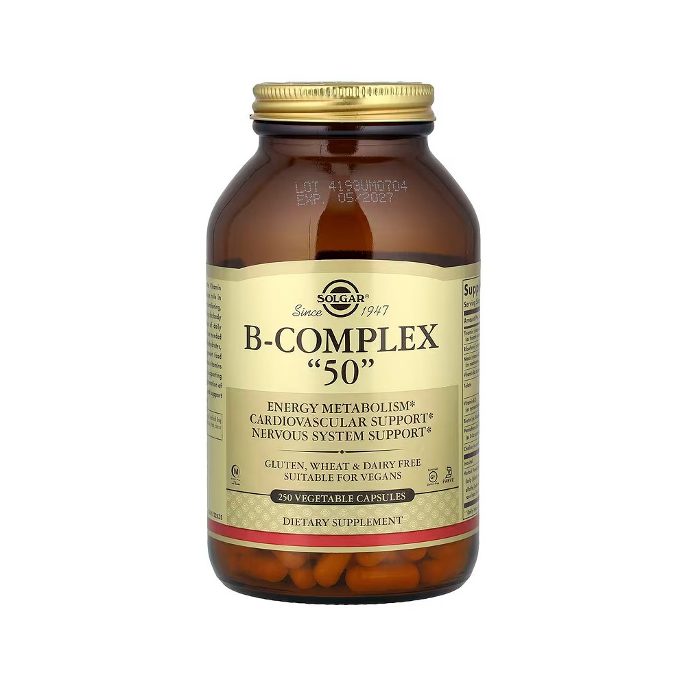 Complejo de vitaminas B COMPLEX “50”, 250 cápsulas vegetales de Solgar Solgar SOL-01122 Vitamina B salud.bio