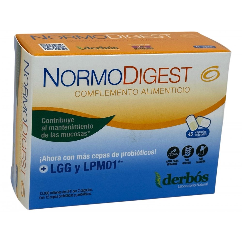 Normodigest 45 cápsulas de derbós Derbós DER-15126 Ayudas aparato Digestivo salud.bio