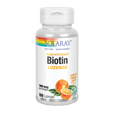 Biotin (biotina) 1000mcg 100 comprimidos (Bucodispensables) Apto para veganos de Solaray SOLARAY SOLA-11203 Piel, Cabello y U...