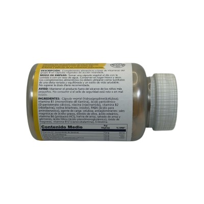 Vitamina B Complex 75 Doble Acción (Rápida/Prolongada) 100 VegCaps de solaray SOLARAY SM-4291 Vitamina B salud.bio