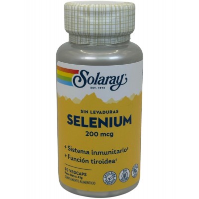 SELENIUM (Selenio sin levaduras) 200mcg 90 cápsulas vegetales de Solaray SOLARAY SOL-04678 Antioxidantes salud.bio