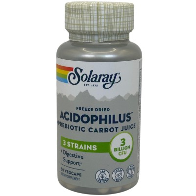 Próbiotico ACIDOPHILUS PLUS (3 Billones CFU) 3 Cepas 30 cápsulas vegetales de Solaray SOLARAY SOLA-04825 Ayudas aparato Diges...