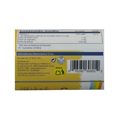 Food Carotene 15mg (2.500mcg Vitamina A de Betacaroteno) 30 Perlas de Solaray SOLARAY SOLA-60805 Antioxidantes salud.bio