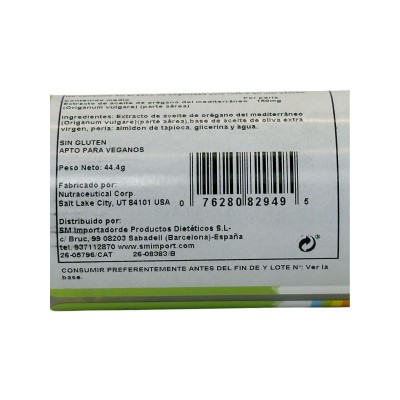 Aceite de orégano 150mg. 60 perlas de Solaray SOLARAY SOLA-82949 Ayudas aparato Digestivo salud.bio
