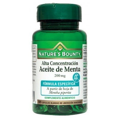 Aceite de Menta 60 perlas 200mg de Nature's Bounty NATURE´S BOUNTY 03622 Acéites esenciales salud.bio