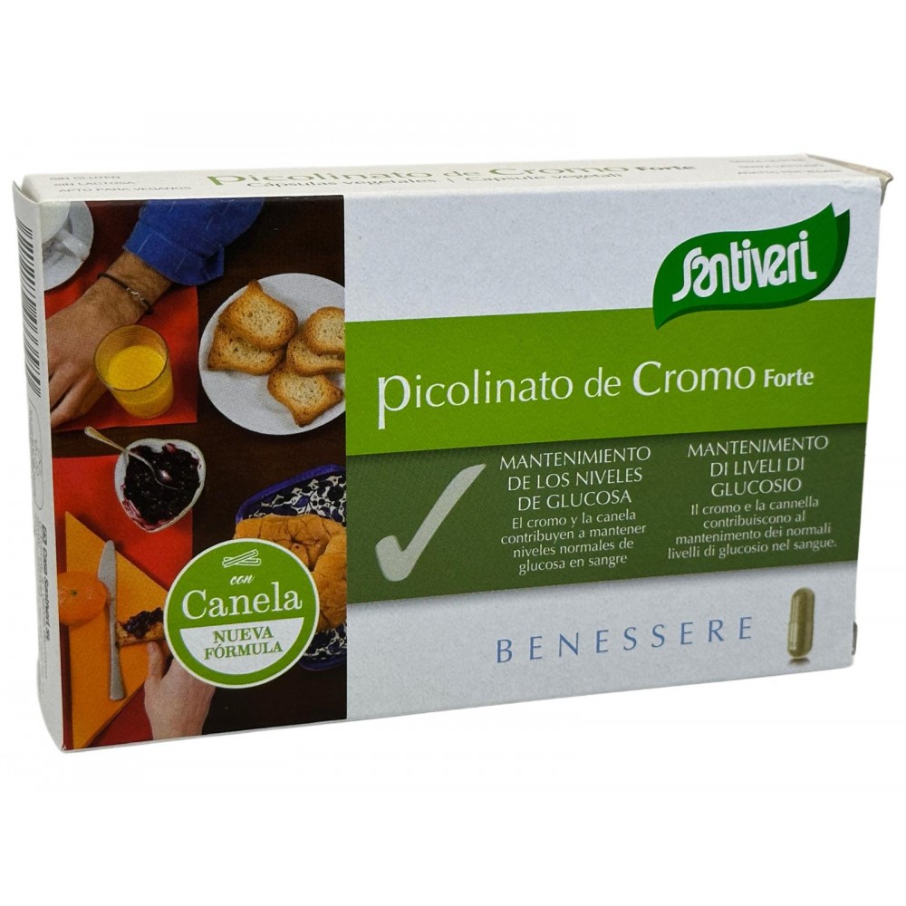 Picolinato de Cromo Forte 200mcg + Canela 1000mg (40 cápsulas) de Santiveri Santiveri  39440003 Ayuda Glucemia y Diabetes sal...