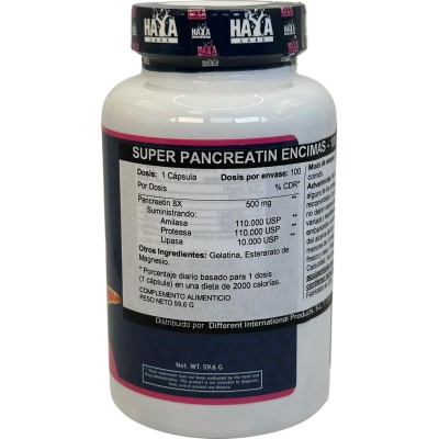 Super Pancreatin Enzimas (Enzymes) 100 Cápsulas de Haya labs Haya Labs HAY-0073 Ayudas aparato Digestivo salud.bio