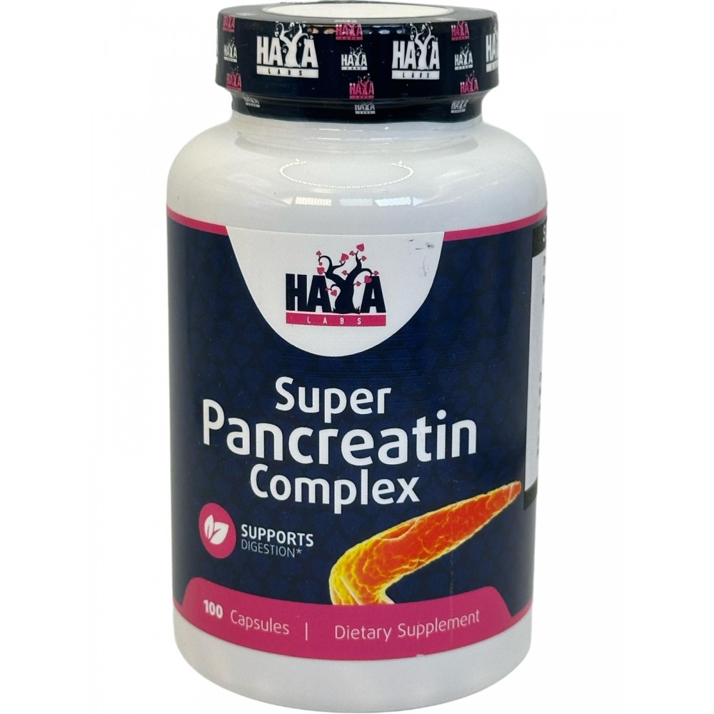 Super Pancreatin Enzimas (Enzymes) 100 Cápsulas de Haya labs Haya Labs HAY-0073 Ayudas aparato Digestivo salud.bio