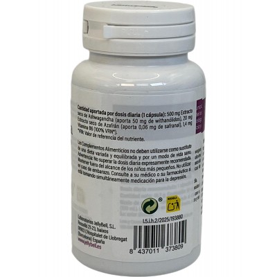 ASHWAGANDHA (Withania somnifera) con Azafrán 60 cápsulas 770mg de Jellybell JellyBell JB-0145 Estados emocionales, ansiedad, ...