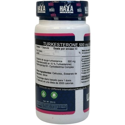 Turkesterone (ajuga turkestanica) 500 mg 60 Caps de Haya labs Haya Labs HAY-41607 Salud Sexual y Fertilidad salud.bio