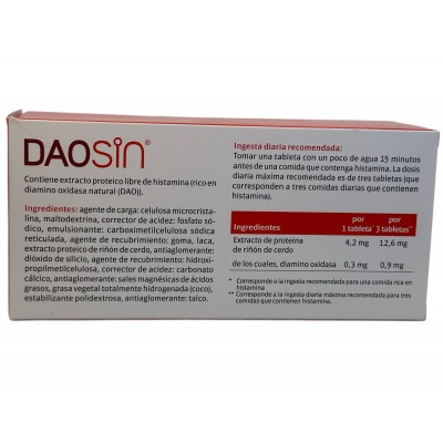 DAOSIN® 15 ó 90 comprimidos Para el manejo dietético del Déficit de DAO (Intolerancia a la histamina) de Salengi Salengei DAO...