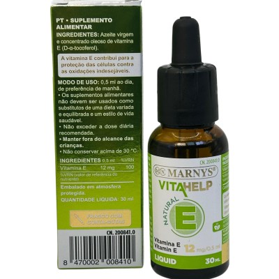 Vitamina E Líquida 12mg/0.5ml VITAHELP 30ml de Marnys Marnys MN437 Vitamina E salud.bio