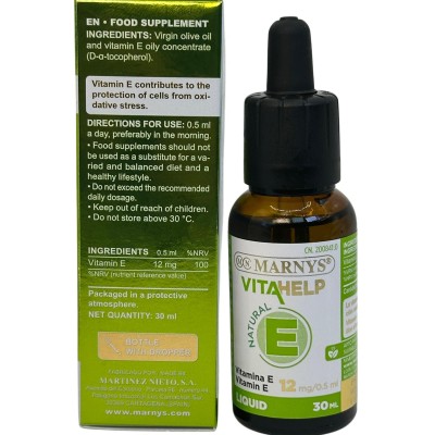 Vitamina E Líquida 12mg/0.5ml VITAHELP 30ml de Marnys Marnys MN437 Vitamina E salud.bio