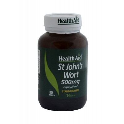 Hipérico 500mg St John`s Wort de HealthAid Health Aid 804255 Estados emocionales, ansiedad, estrés, depresión, relax salud.bio