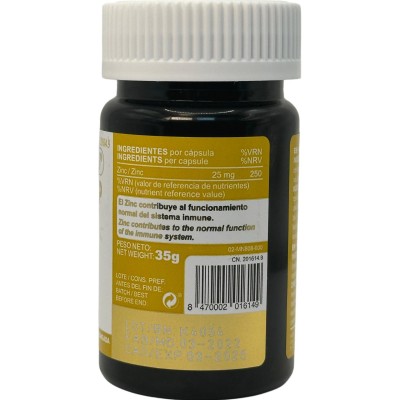 Zinc 25 mg Línea VITAHELP de Marnys Marnys MN808 Vitaminas y Minerales salud.bio
