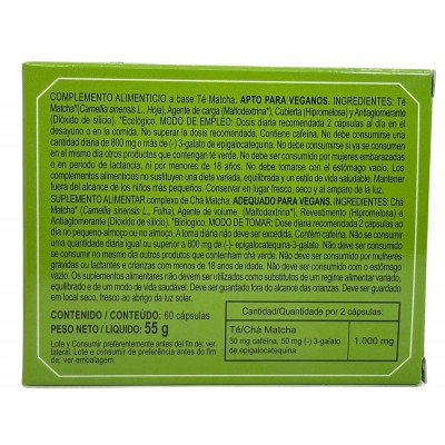 Matcha SECRET 60 cápsulas BIO ECO de Integralia INTEGRALIA INT-54501 Plantas Medicinales salud.bio