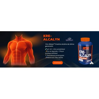 KRE-ALCALYN® (Creatina Alcalina) 120 cápsulas serie competition de MEGAPLUS Artesania Agrícola ART-06565 Suplementos Deportiv...