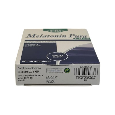 Melatonin pura (Melatonina) 1,9 mg (60 Comprimidos) de ESI ESI ESI-19011101 insomnio y descanso salud.bio