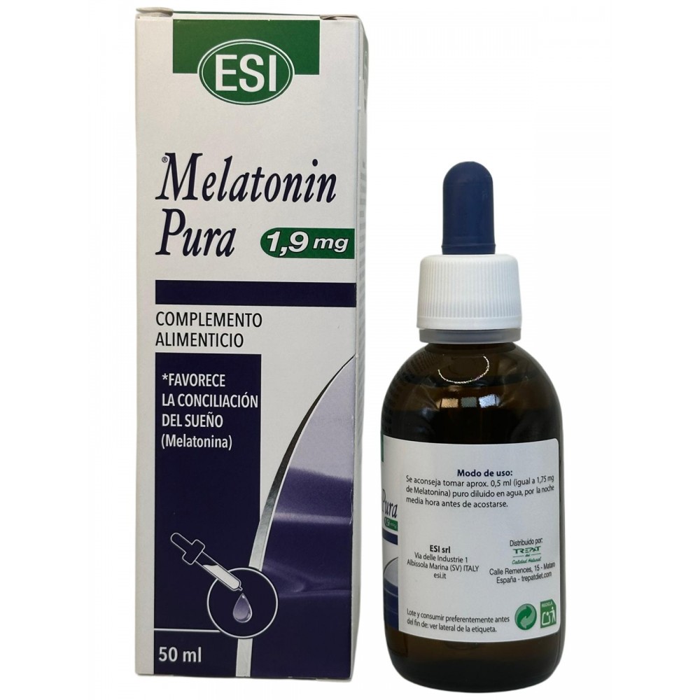 Melatonin pura (Melatonina) Gotas 1.9mg (50ml) de ESI ESI ESI-00959 insomnio y descanso salud.bio