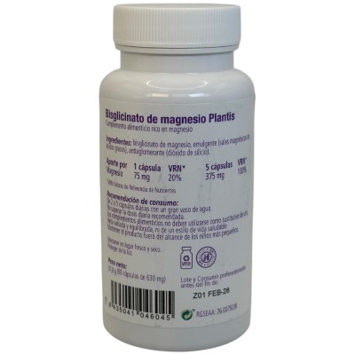 Bisglicinato de Magnesio 60 cápsulas de Plantis Artesania Agrícola PLA-04604 Suplementos Minerales  salud.bio
