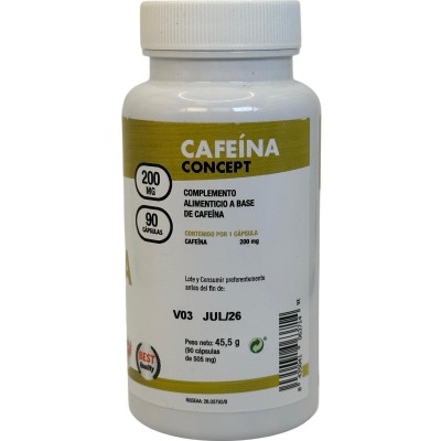 CAFEÍNA (Serie CONCEPT) 90 comprimidos 200mg de Megaplus Megaplus MEG-06371 Suplementos Deportivos (Complementos Alimenticios...