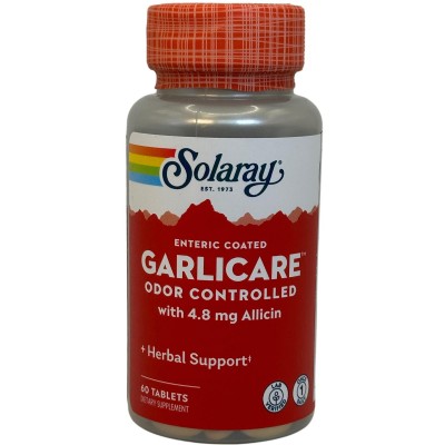 Garlicare™ (Ajo Sin olor) 60 comprimidos (Apto para veganos) de Solaray SOLARAY SOLA-08200 Sistema circulatorio salud.bio