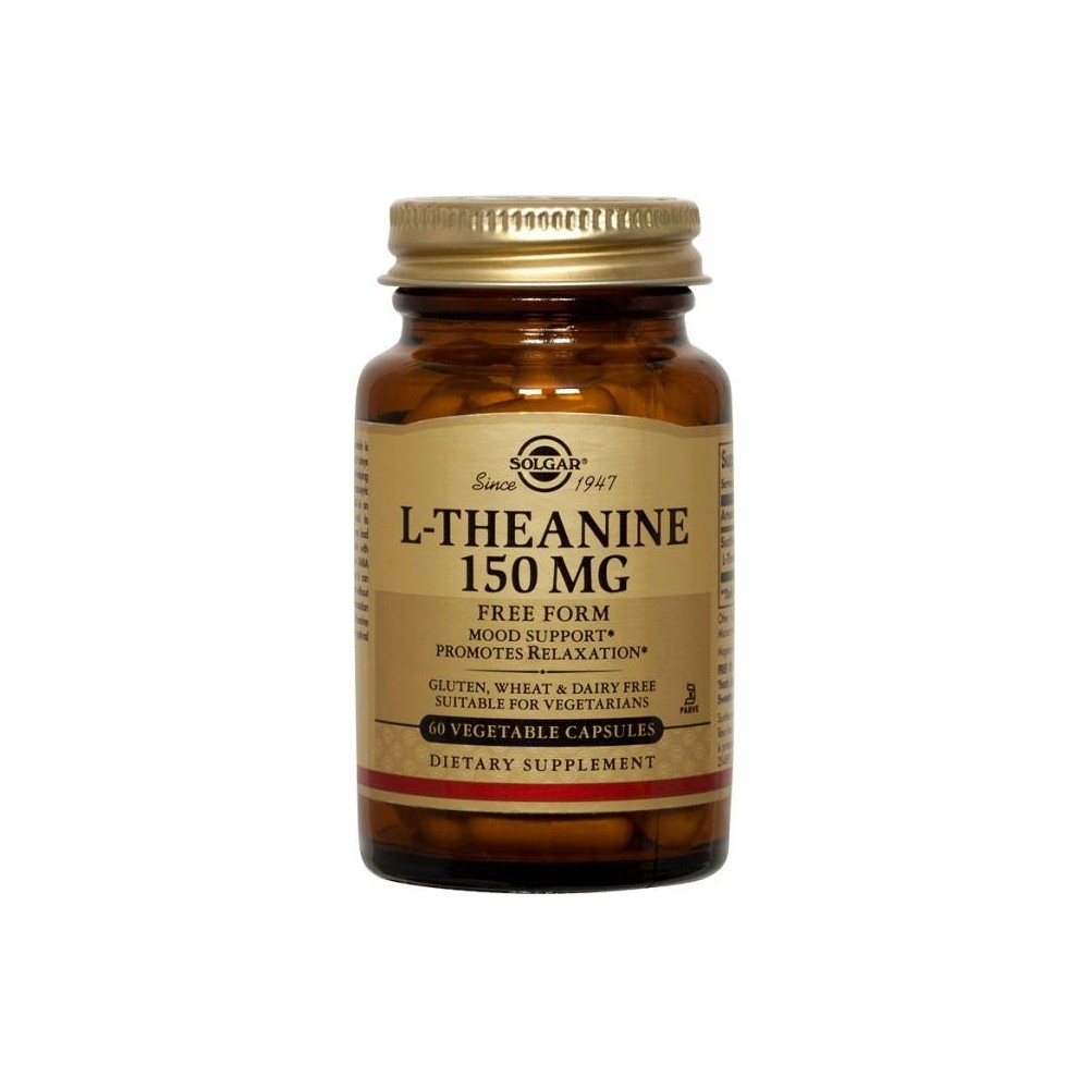 L-Teanina 150mg 30 cápsulas SOLGAR 012731 Estados emocionales, ansiedad, estrés, depresión, relax salud.bio
