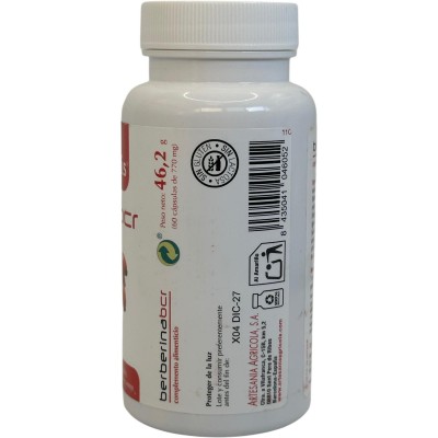 BERBERINA BCR + Cromo 60 cápsulas 770g de Plantis Artesania Agrícola ART-04605 Ayuda Glucemia y Diabetes salud.bio