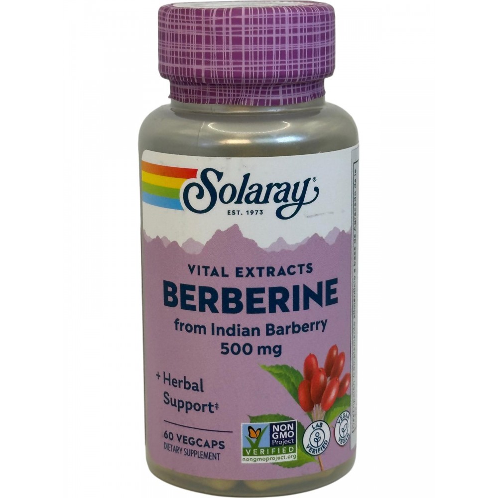 Super berberine HCI 500mg (Vital Extracts) 60 Cápsulas Vegetales de Solaray SOLARAY SOLA-47705 Ayuda Glucemia y Diabetes salu...