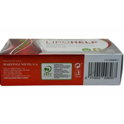 Lipohelp (Ayuda tu colesterol y trigliceridos) 60 cápsulas de Marnys Marnys MN105A Ayudas niveles Colesterol y Trigliceridos ...
