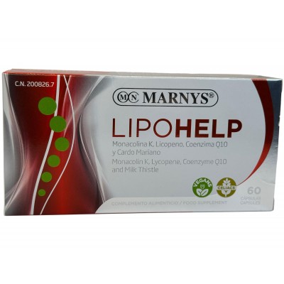 Lipohelp (Ayuda tu colesterol y trigliceridos) 60 cápsulas de Marnys Marnys MN105A Ayudas niveles Colesterol y Trigliceridos ...