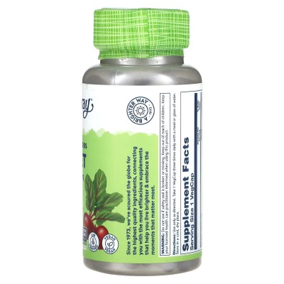 Beet Root (Remolacha) 605mg 100 Cápsulas vegetales de Solaray SOLARAY SOLA-00160 Sistema cardiovascular salud.bio