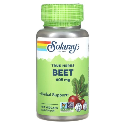 Beet Root (Remolacha) 605mg 100 Cápsulas vegetales de Solaray SOLARAY SOLA-00160 Sistema cardiovascular salud.bio