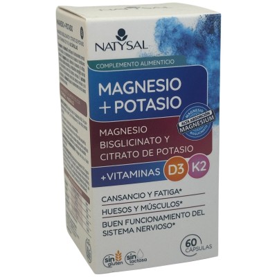 Magnesio Bisglicinato + Potasio + Vitamina D3 + Vitamina K2 60 cápsulas de Natysal Natysal NAT-32777 Articulaciones, Huesos, ...