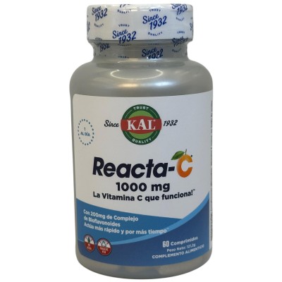 Reacta C™ (Vitamina C retard) 1000 mg 60 Comprimidos de Kal SOLARAY 74880 Vitamina C salud.bio