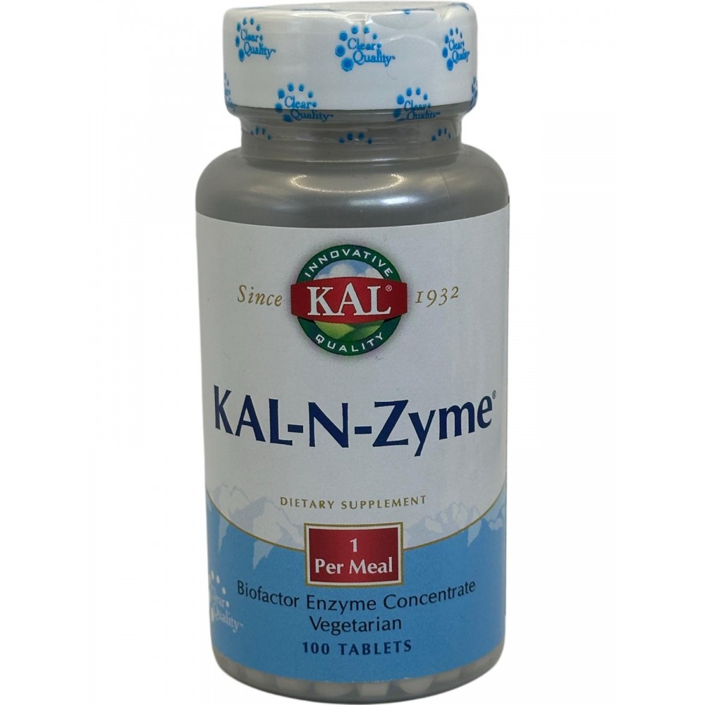 Kal-N-Zyme (Enzimas Digestivas Biofactor concentradas) 100 tabletas de KAL KAL KAL-76261 Ayudas aparato Digestivo salud.bio