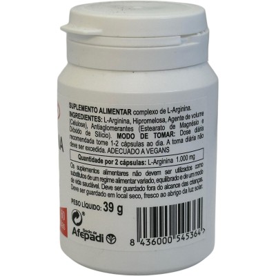 L-Arginina 500mg 60 cápsulas de Integralia INTEGRALIA GEN-54536 Aminoácidos salud.bio