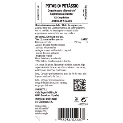 Potasio (Gluconato) 100 comprimidos de Solgar Solgar 102260 Minerales salud.bio