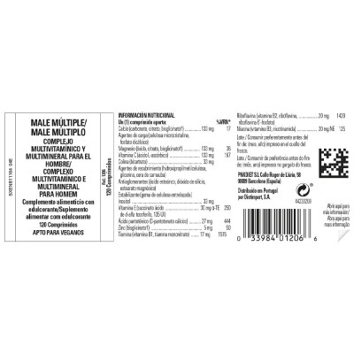 Male Multiple 120 Comprimidos (Multivitaminico especial Hombre) de Solgar Solgar SOL-01206 Vitaminas y Multinutrientes salud.bio