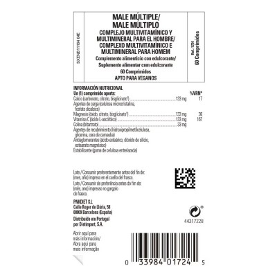 Male Multiple 60 Comprimidos (Multivitaminico especial Hombre) de Solgar Solgar 111724 Vitaminas y Multinutrientes salud.bio