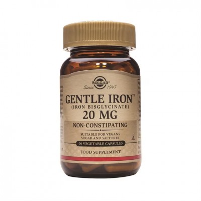 Hierro Gentle 20mg 90 cápsulas de Solgar Solgar SOL-01249 Vitaminas y Minerales salud.bio