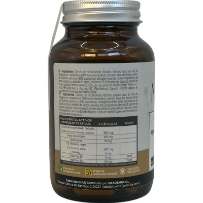 NAD+ 300mg con Tran Resveratrol Fórmula 60 cápsulas de WeBotanix WE BOTANIX WEB-22356 Antioxidantes salud.bio