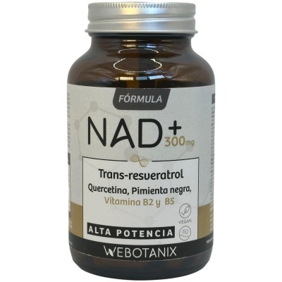 NAD+ 300mg con Tran Resveratrol Fórmula 60 cápsulas de WeBotanix WE BOTANIX WEB-22356 Antioxidantes salud.bio