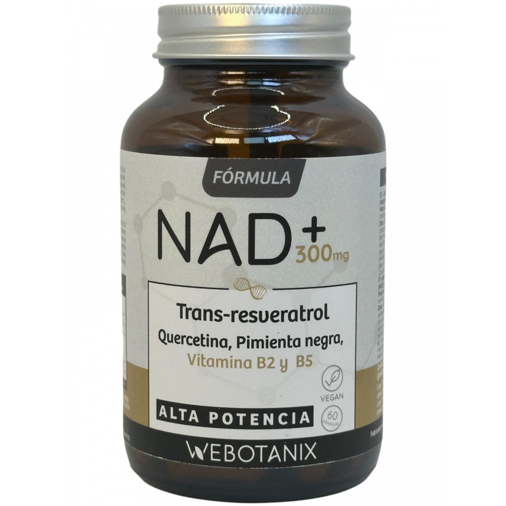 NAD+ 300mg con Tran Resveratrol Fórmula 60 cápsulas de WeBotanix WE BOTANIX WEB-22356 Antioxidantes salud.bio