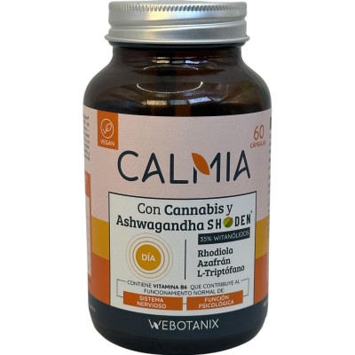 Calmia Día con (Ashwagandha, azafrán, Rhodiola..) 60 cápsulas de Webotanix WEBOTANIX WEB-22308 Estados emocionales, ansiedad,...