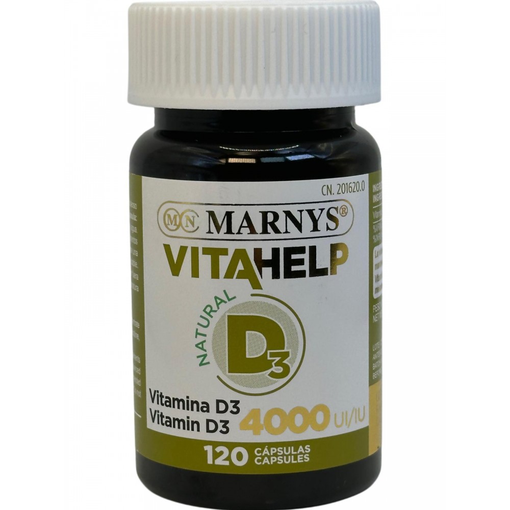 Vitamina D 120 perlas 4000 iU (100pg) Línea VITAHELP de Marnys Marnys MN806 Antioxidantes salud.bio