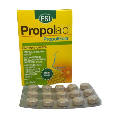 Propolaid Propolgola Limón 30 Comprimidos masticables de ESI® ESI ESI-13583 Acción benéfica garganta y pecho salud.bio