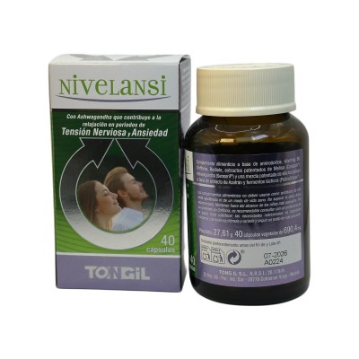 Nivelansi 40 cápsulas de Tongil Tongil H20 Estados emocionales, ansiedad, estrés, depresión, relax salud.bio